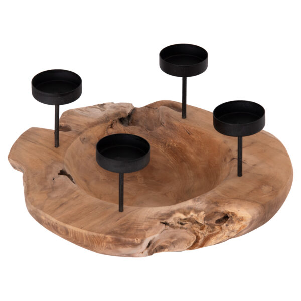 ΕΠΙΤΡΑΠΕΖΙΟ ΚΗΡΟΠΗΓΙΟ/BOWL FRAN HM4390 ΞΥΛΟ ΤΕΑΚ-ΜΕΤΑΛΛΟ 30x30x7-15Υεκ. (x1)