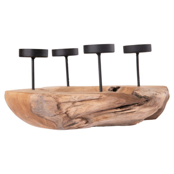 ΕΠΙΤΡΑΠΕΖΙΟ ΚΗΡΟΠΗΓΙΟ/BOWL FRAN HM4390 ΞΥΛΟ ΤΕΑΚ-ΜΕΤΑΛΛΟ 30x30x7-15Υεκ. (x1) - Image 3
