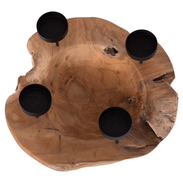 ΕΠΙΤΡΑΠΕΖΙΟ ΚΗΡΟΠΗΓΙΟ/BOWL FRAN HM4390 ΞΥΛΟ ΤΕΑΚ-ΜΕΤΑΛΛΟ 30x30x7-15Υεκ. (x1) - Image 4