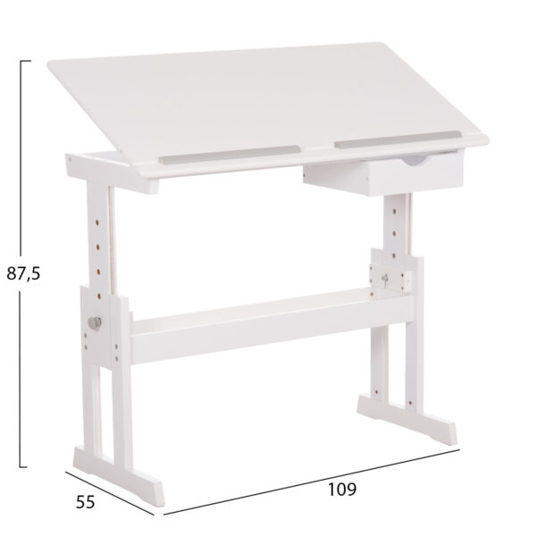 ΓΡΑΦΕΙΟ/ΣΧΕΔΙΑΣΤΗΡΙΟ ASCENT HM18289 MDF ΣΕ ΛΕΥΚΟ 109x55x87,5Υεκ (x1) - Image 3