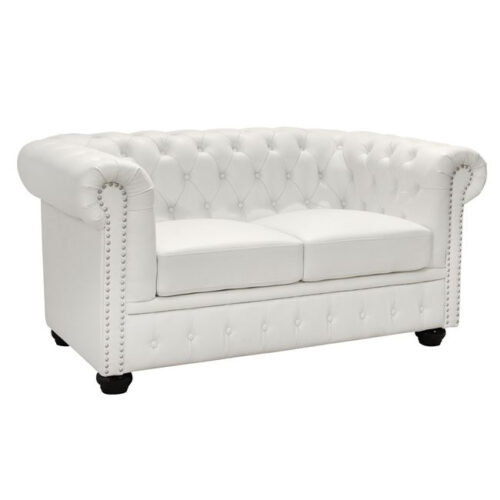 ΚΑΝΑΠΕΣ 2ΘΕΣΙΟΣ T.CHESTERFIELD HM3010.02 ΤΕΧΝΟΔΕΡΜΑ ΛΕΥΚΟ ΜΑΤ 155x90x73 εκ. (x1)