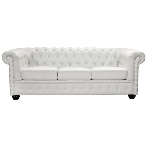 ΚΑΝΑΠΕΣ 3ΘΕΣΙΟΣ T.CHESTERFIELD HM3009.02 ΤΕΧΝΟΔΕΡΜΑ ΛΕΥΚΟ ΜΑΤ 208x90x73 εκ. (x1)