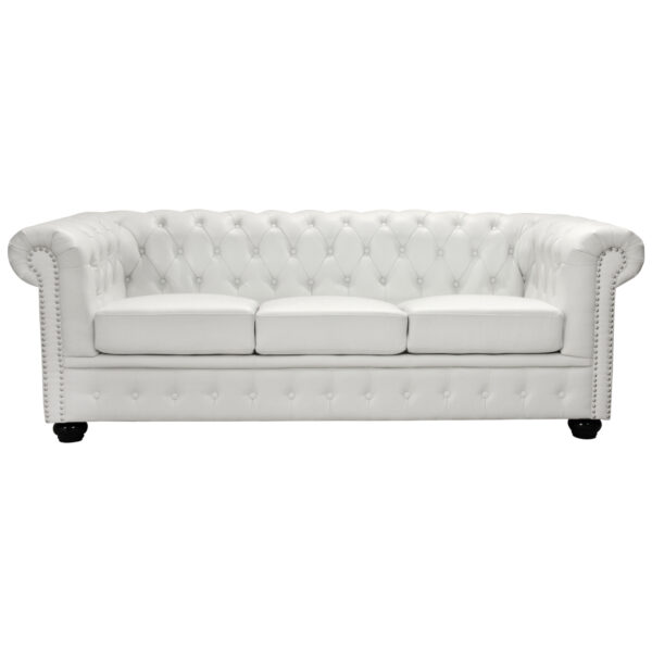ΚΑΝΑΠΕΣ 3ΘΕΣΙΟΣ T.CHESTERFIELD HM3009.02 ΤΕΧΝΟΔΕΡΜΑ ΛΕΥΚΟ ΜΑΤ 208x90x73 εκ. (x1)