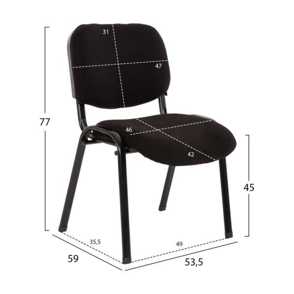 ΚΑΡΕΚΛΑ JANISHA HM1010.11 HOMEMARKT ΜΕ ΥΦΑΣΜΑ ΜΑΥΡΟ 53,5x59x77Υεκ. (x1) - Image 2