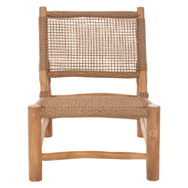 ΚΑΡΕΚΛΑ LONDER HM5986 ΞΥΛΟ TEAK ΣΕ ΦΥΣΙΚΟ ΚΑΙ ΣΥΝΘΕΤΙΚΟ RATTAN 63x77x77Υεκ. (x1) - Image 3