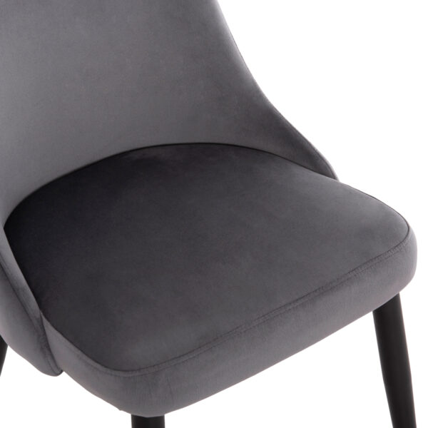 ΚΑΡΕΚΛΑ SERENITY HM8527.11 ΒΕΛΟΥΔΟ ΓΚΡΙ ΜΕ ΜΑΥΡΑ ΜΕΤΑΛΛΙΚΑ ΠΟΔΙΑ 51x54x83,5Υεκ. (x2) - Image 7