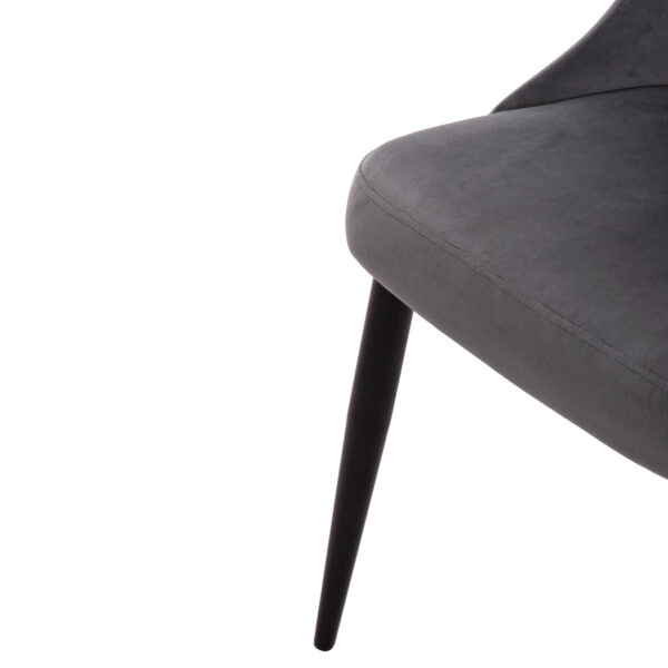 ΚΑΡΕΚΛΑ SERENITY HM8527.11 ΒΕΛΟΥΔΟ ΓΚΡΙ ΜΕ ΜΑΥΡΑ ΜΕΤΑΛΛΙΚΑ ΠΟΔΙΑ 51x54x83,5Υεκ. (x2) - Image 9