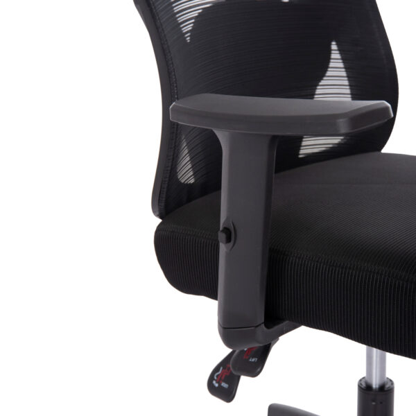 ΚΑΡΕΚΛΑ ΓΡΑΦΕΙΟΥ MEXER HM1195.01 ΜΑΥΡΟ MESH-ΜΕΤΑΛ.ΒΑΣΗ-NYLON ΣΚΕΛΕΤΟΣ 60x49x130Υεκ. (x1) - Image 9