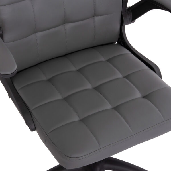 ΚΑΡΕΚΛΑ ΓΡΑΦΕΙΟΥ PORTIMA HM1197.03 ΓΚΡΙ PVC-ΜΑΥΡΟΣ NYLON ΣΚΕΛΕΤΟΣ & ΒΑΣΗ 66.5x60x97Υεκ (x1) - Image 14