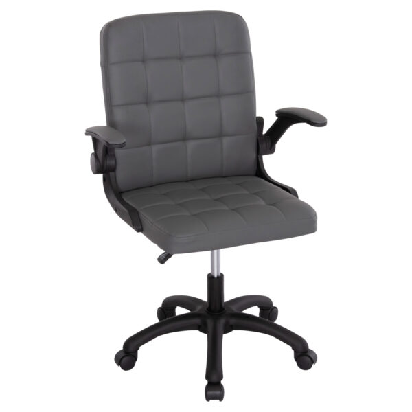 ΚΑΡΕΚΛΑ ΓΡΑΦΕΙΟΥ PORTIMA HM1197.03 ΓΚΡΙ PVC-ΜΑΥΡΟΣ NYLON ΣΚΕΛΕΤΟΣ & ΒΑΣΗ 66.5x60x97Υεκ (x1)
