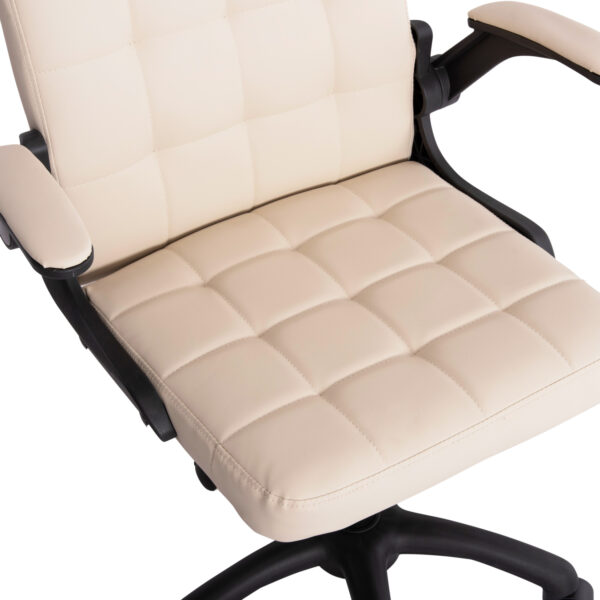 ΚΑΡΕΚΛΑ ΓΡΑΦΕΙΟΥ PORTIMA HM1197.04 ΜΠΕΖ PVC-ΜΑΥΡΟΣ NYLON ΣΚΕΛΕΤΟΣ & ΒΑΣΗ 66.5x57x97Υεκ (x1) - Image 14