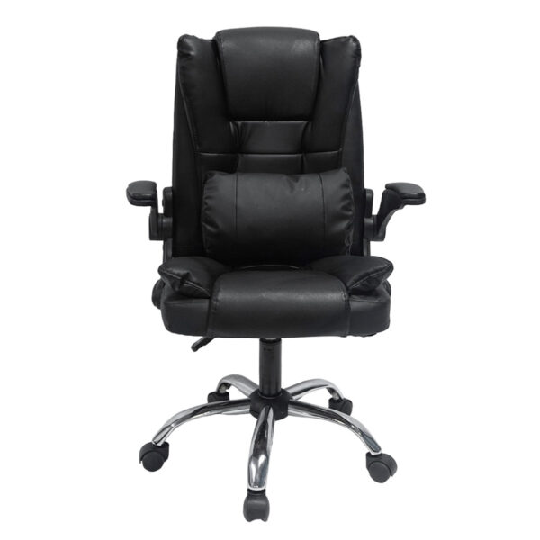 ΚΑΡΕΚΛΑ ΓΡΑΦΕΙΟΥ CANAN HM1201 ΜΑΥΡO PVC-ΜΑΥΡΟ NYLON-ΒΑΣΗ ΧΡΩΜΙΟΥ 66x61x105Υεκ. (x1) - Image 9
