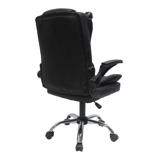 ΚΑΡΕΚΛΑ ΓΡΑΦΕΙΟΥ CANAN HM1201 ΜΑΥΡO PVC-ΜΑΥΡΟ NYLON-ΒΑΣΗ ΧΡΩΜΙΟΥ 66x61x105Υεκ. (x1) - Image 11