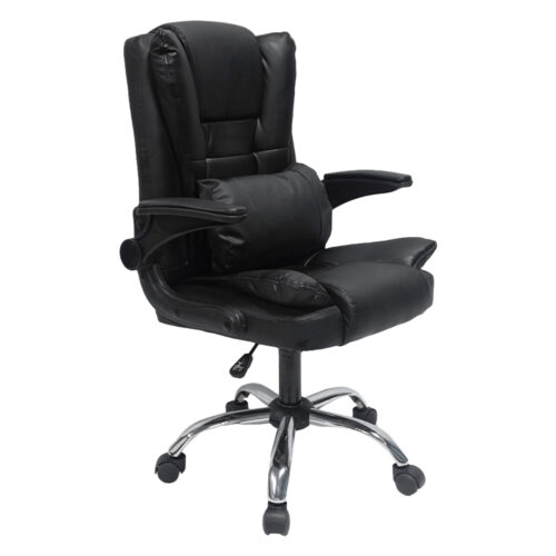 ΚΑΡΕΚΛΑ ΓΡΑΦΕΙΟΥ CANAN HM1201 ΜΑΥΡO PVC-ΜΑΥΡΟ NYLON-ΒΑΣΗ ΧΡΩΜΙΟΥ 66x61x105Υεκ. (x1)