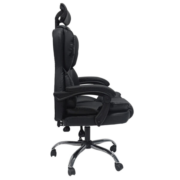 ΚΑΡΕΚΛΑ ΓΡΑΦΕΙΟΥ OCTAVIUS HM1202 ΜΑΥΡΟ PVC & NYLON-ΜΕΤΑΛ.ΧΡΩΜΙΟ ΒΑΣΗ 63x73x129Υεκ (x1) - Image 10