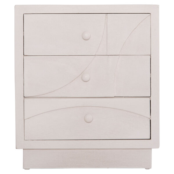 ΚΟΜΟΔΙΝΟ ΣΕΙΡΑ SANTORINI HM18047 MDF ΣΕ ΥΠΟΛΕΥΚΟ ΧΡΩΜΑ-3 ΣΥΡΤΑΡIA 48x38x55,5Υεκ. (x1) - Image 3