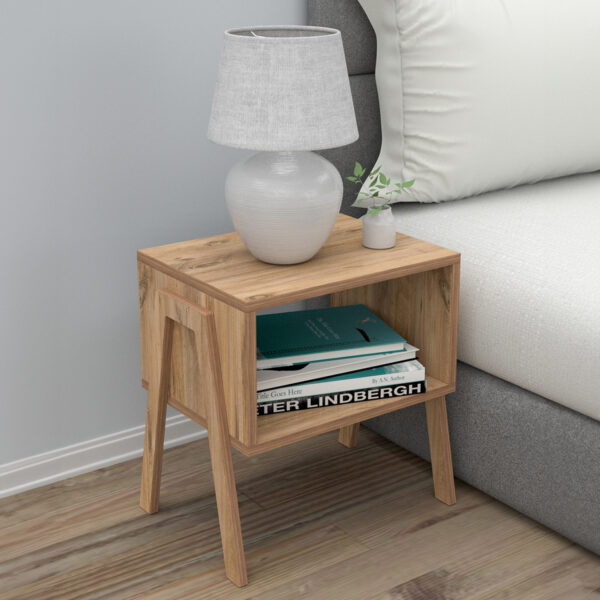 ΚΟΜΟΔΙΝΟ JAKE HM18182.04 ΜΕΛΑΜΙΝΗ ΣΕ ΦΥΣΙΚΟ ΞΥΛΟΥ 48x35x49Υεκ. (x1) - Image 2