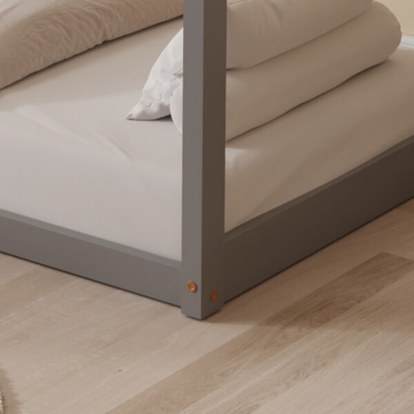ΚΡΕΒΑΤΙ ΠΑΙΔΙΚΟ PEPE HM678.05 τ.MONTESSORI ΞΥΛΟ ΠΕΥΚΟ ΓΚΡΙ- 140x70εκ (x1) - Image 7
