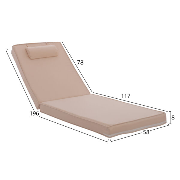 ΜΑΞΙΛΑΡΙ ΞΑΠΛΩΣΤΡΑΣ POLYESTER CHIOS ΜΠΕΖ HM11236.01P 196(117+1+78)x58x9εκ. (x1) - Image 2