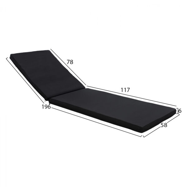 ΜΑΞΙΛΑΡΙ ΞΑΠΛΩΣΤΡΑΣ TEXTILENE 600gr/m2 2X1 SIFNOS ΜΑΥΡΟ HM11234.05T 196(117+1+78)x58x6εκ. (x1) - Image 2