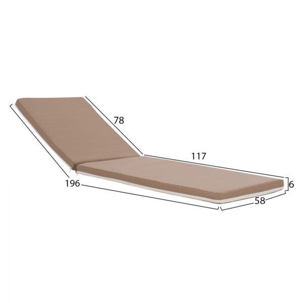ΜΑΞΙΛΑΡΙ ΞΑΠΛΩΣΤΡΑΣ TEXTILENE 600gr/m2 2X1 SIFNOS ΜΟΚΑ HM11234.04T 196(117+1+78)x58x6 εκ. (x1) - Image 2