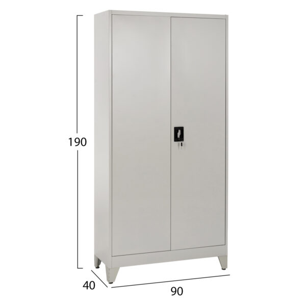 ΝΤΟΥΛΑΠΑ ΜΕΤΑΛΛΙΚΗ DURON HM12001 ΔΙΦΥΛΛΗ ΜΕ 5 ΑΠΟΘ.ΧΩΡΟΥΣ & ΠΟΔΙΑ- ΓΚΡΙ 90Χ40Χ190Yεκ (x1) - Image 2