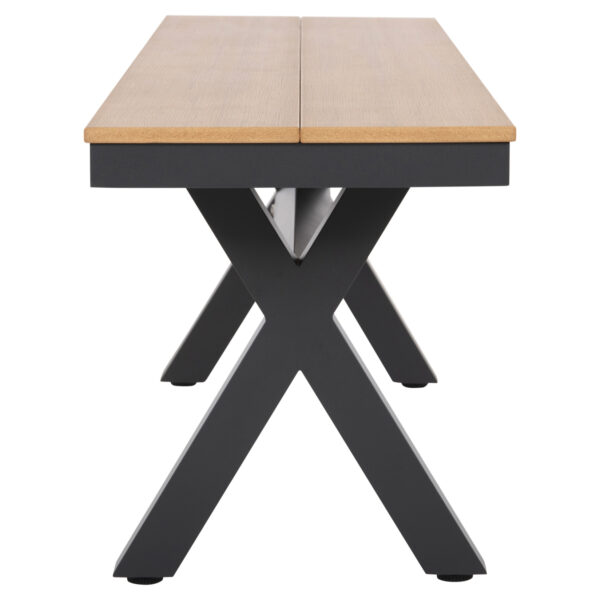 ΠΑΓΚΑΚΙ ΑΛΟΥΜΙΝΙΟΥ TAWNEE HM6040.01 ΑΝΘΡΑΚΙ-POLYWOOD ΚΑΘΙΣΜΑ ΦΥΣΙΚΟ 220x36x44,5Υεκ. (x1) - Image 4