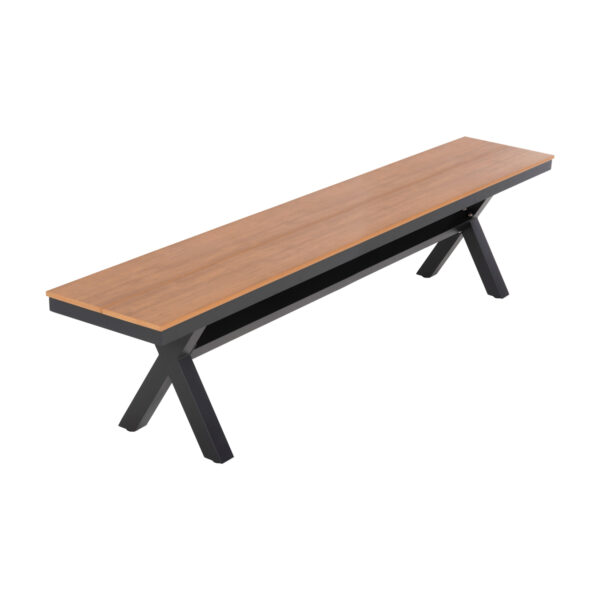ΠΑΓΚΑΚΙ ΑΛΟΥΜΙΝΙΟΥ TAWNEE HM6040.01 ΑΝΘΡΑΚΙ-POLYWOOD ΚΑΘΙΣΜΑ ΦΥΣΙΚΟ 220x36x44,5Υεκ. (x1) - Image 5