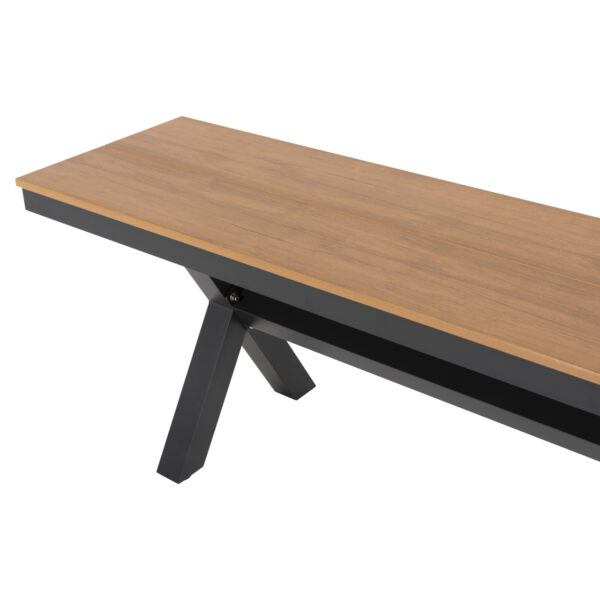 ΠΑΓΚΑΚΙ ΑΛΟΥΜΙΝΙΟΥ TAWNEE HM6040.01 ΑΝΘΡΑΚΙ-POLYWOOD ΚΑΘΙΣΜΑ ΦΥΣΙΚΟ 220x36x44,5Υεκ. (x1) - Image 6