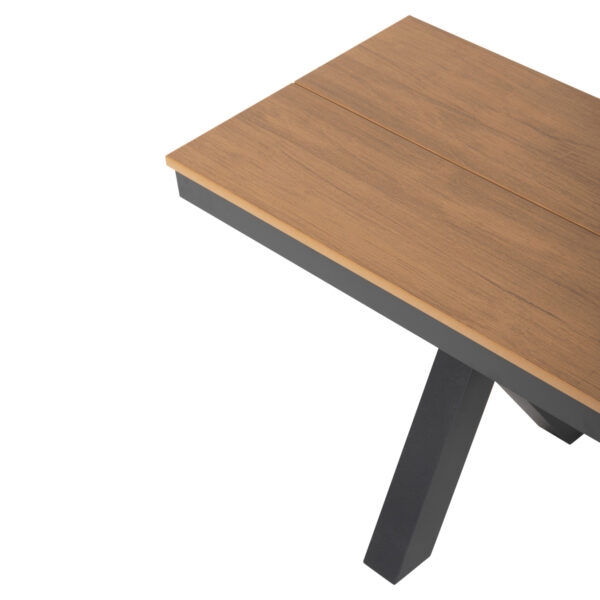 ΠΑΓΚΑΚΙ ΑΛΟΥΜΙΝΙΟΥ TAWNEE HM6040.01 ΑΝΘΡΑΚΙ-POLYWOOD ΚΑΘΙΣΜΑ ΦΥΣΙΚΟ 220x36x44,5Υεκ. (x1) - Image 7
