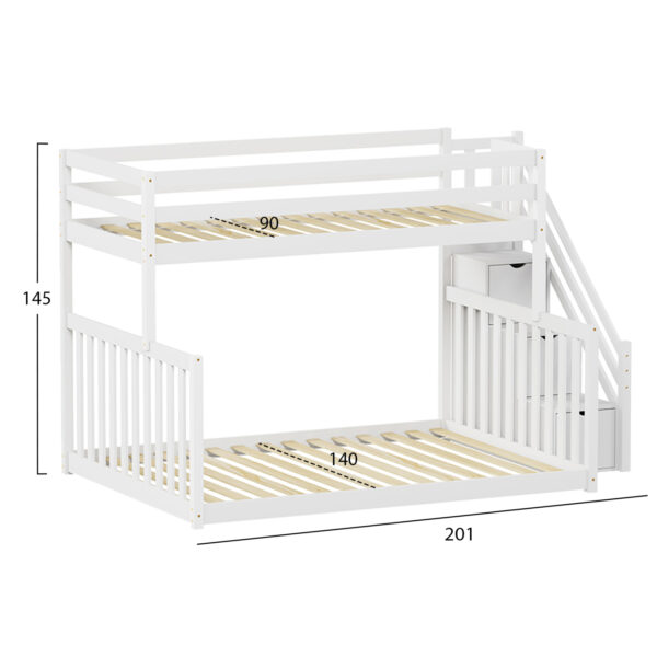 ΠΑΙΔΙΚH ΚΟΥΚΕΤΑ τ.MONTESSORI BEAMER HM711.03 ΞΥΛΟ ΠΕΥΚΟΥ ΣΕ ΛΕΥΚΟ-ΣΤΡΩΜΑΤΑ 90-140x190εκ (x1) - Image 6