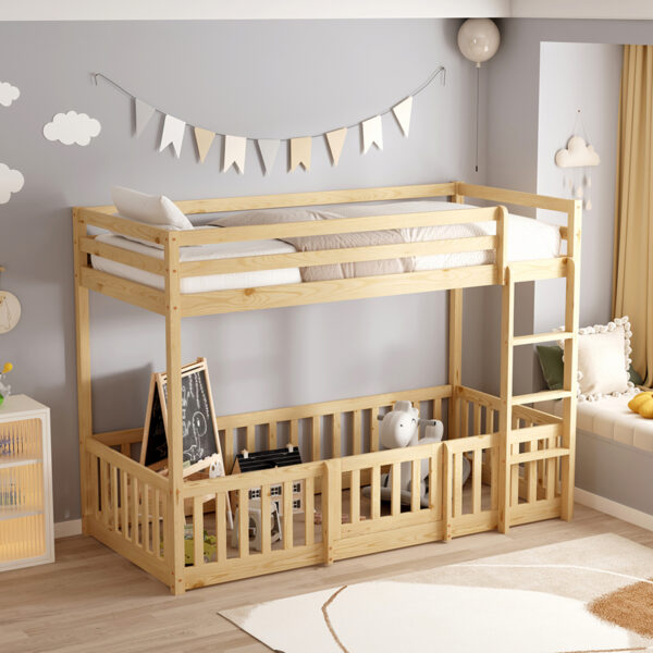 ΠΑΙΔΙΚΗ ΚΟΥΚΕΤΑ ΜΕ ΠΑΡΚΑΚΙ PLAYKID HM703.01 ΞΥΛΟ ΠΕΥΚΟΥ ΦΥΣΙΚΟ ΓΙΑ 190x90εκ (x1) - Image 2