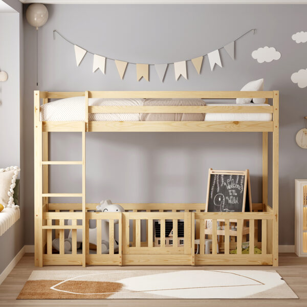 ΠΑΙΔΙΚΗ ΚΟΥΚΕΤΑ ΜΕ ΠΑΡΚΑΚΙ PLAYKID HM703.01 ΞΥΛΟ ΠΕΥΚΟΥ ΦΥΣΙΚΟ ΓΙΑ 190x90εκ (x1) - Image 4