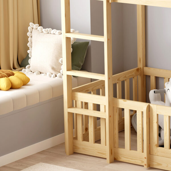 ΠΑΙΔΙΚΗ ΚΟΥΚΕΤΑ ΜΕ ΠΑΡΚΑΚΙ PLAYKID HM703.01 ΞΥΛΟ ΠΕΥΚΟΥ ΦΥΣΙΚΟ ΓΙΑ 190x90εκ (x1) - Image 5