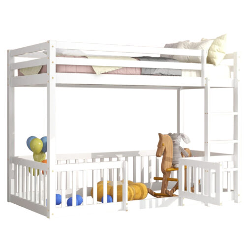 ΠΑΙΔΙΚΗ ΚΟΥΚΕΤΑ ΜΕ ΠΑΡΚΑΚΙ PLAYKID HM703.03 ΞΥΛΟ ΠΕΥΚΟΥ ΛΕΥΚΟ ΓΙΑ 190x90εκ (x1)