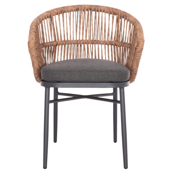 ΠΟΛΥΘΡΟΝΑ ΑΛΟΥΜΙΝΙΟΥ ORIN HM6265.01 ΣΚΟΥΡΟ ΓΚΡΙ- P.E.RATTAN ΣΕ ΦΥΣΙΚΟ 58x61x75Υεκ. (x1) - Image 3