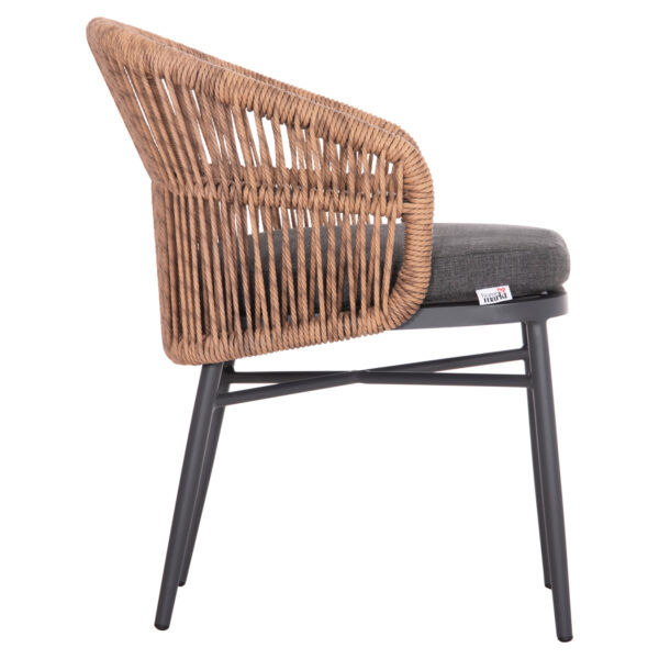 ΠΟΛΥΘΡΟΝΑ ΑΛΟΥΜΙΝΙΟΥ ORIN HM6265.01 ΣΚΟΥΡΟ ΓΚΡΙ- P.E.RATTAN ΣΕ ΦΥΣΙΚΟ 58x61x75Υεκ. (x1) - Image 4