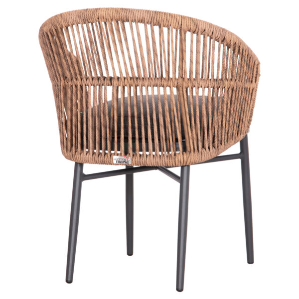 ΠΟΛΥΘΡΟΝΑ ΑΛΟΥΜΙΝΙΟΥ ORIN HM6265.01 ΣΚΟΥΡΟ ΓΚΡΙ- P.E.RATTAN ΣΕ ΦΥΣΙΚΟ 58x61x75Υεκ. (x1) - Image 5