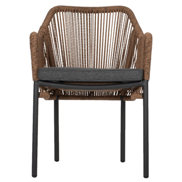 ΠΟΛΥΘΡΟΝΑ ΑΛΟΥΜΙΝΙΟΥ ΓΚΡΙ ΜΕ ΣΧΟΙΝΙ WICKER PE 56x66x79Yεκ. HM5855.03 (x1) - Image 3