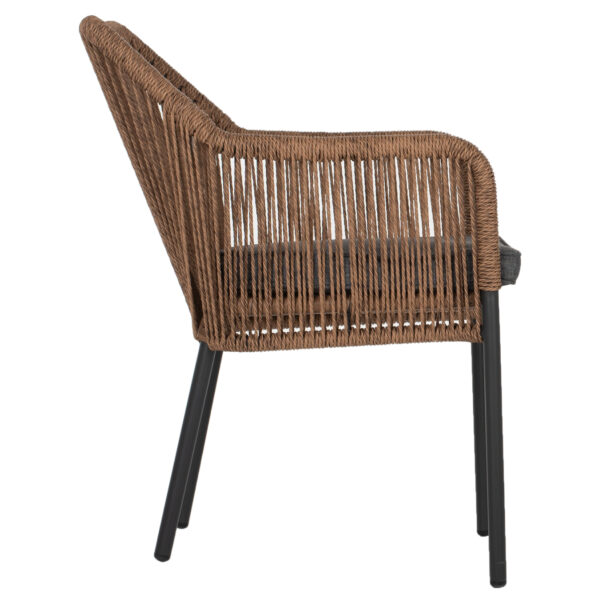 ΠΟΛΥΘΡΟΝΑ ΑΛΟΥΜΙΝΙΟΥ ΓΚΡΙ ΜΕ ΣΧΟΙΝΙ WICKER PE 56x66x79Yεκ. HM5855.03 (x1) - Image 4