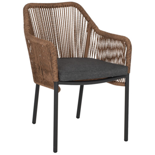 ΠΟΛΥΘΡΟΝΑ ΑΛΟΥΜΙΝΙΟΥ ΓΚΡΙ ΜΕ ΣΧΟΙΝΙ WICKER PE 56x66x79Yεκ. HM5855.03 (x1)