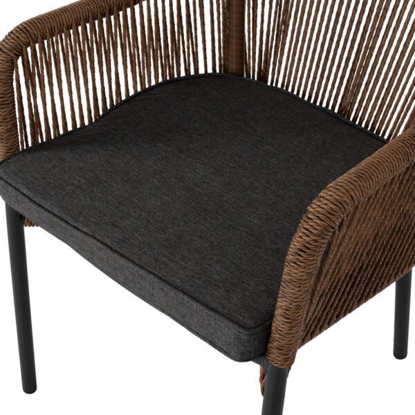 ΠΟΛΥΘΡΟΝΑ ΑΛΟΥΜΙΝΙΟΥ ΓΚΡΙ ΜΕ ΣΧΟΙΝΙ WICKER PE 56x66x79Yεκ. HM5855.03 (x1) - Image 8