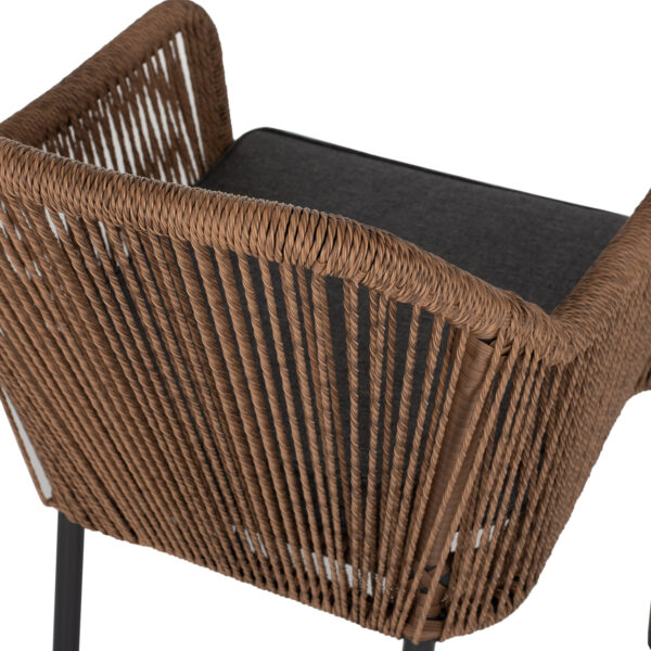 ΠΟΛΥΘΡΟΝΑ ΑΛΟΥΜΙΝΙΟΥ ΓΚΡΙ ΜΕ ΣΧΟΙΝΙ WICKER PE 56x66x79Yεκ. HM5855.03 (x1) - Image 9
