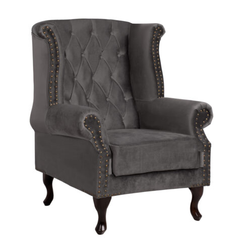 ΠΟΛΥΘΡΟΝΑ-ΜΠΕΡΖΕΡΑ ΓΚΡΙ ΒΕΛΟΥΔΟ T.CHESTERFIELD POLINA 83x75x107Yεκ.HM0053.10 (x1)