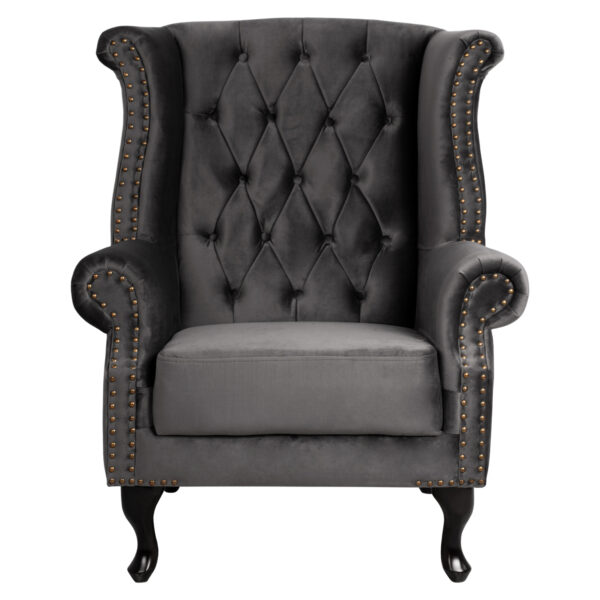 ΠΟΛΥΘΡΟΝΑ-ΜΠΕΡΖΕΡΑ ΓΚΡΙ ΒΕΛΟΥΔΟ T.CHESTERFIELD POLINA 83x75x107Yεκ.HM0053.10 (x1) - Image 3