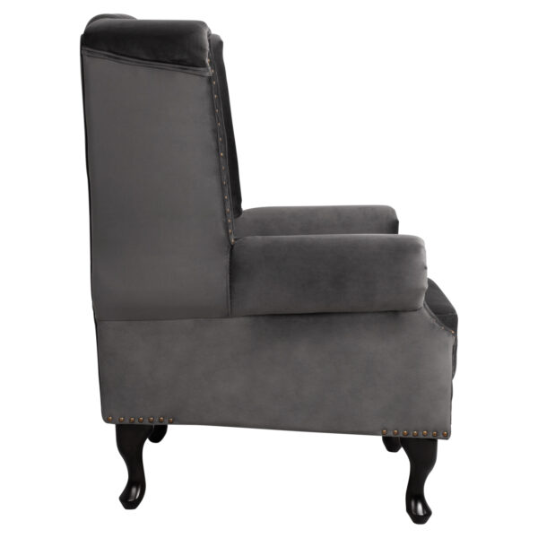 ΠΟΛΥΘΡΟΝΑ-ΜΠΕΡΖΕΡΑ ΓΚΡΙ ΒΕΛΟΥΔΟ T.CHESTERFIELD POLINA 83x75x107Yεκ.HM0053.10 (x1) - Image 4