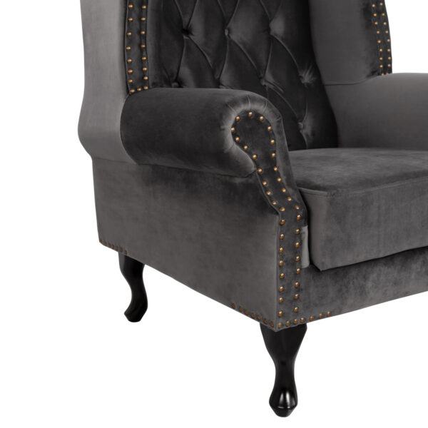ΠΟΛΥΘΡΟΝΑ-ΜΠΕΡΖΕΡΑ ΓΚΡΙ ΒΕΛΟΥΔΟ T.CHESTERFIELD POLINA 83x75x107Yεκ.HM0053.10 (x1) - Image 8