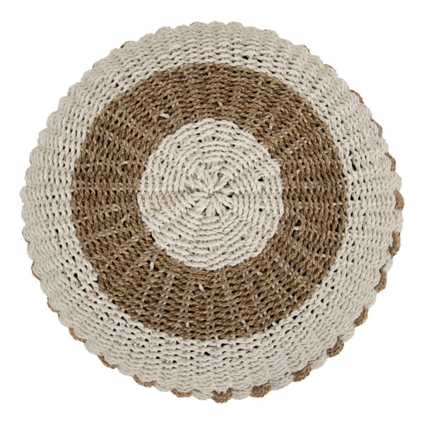 ΠΟΥΦ ΣΚΑΜΠΟ SARONI HM7851.01 SEAGRASS ΣΕ ΦΥΣΙΚΟ-ΛΕΥΚΟ ΧΡΩΜΑ Φ60x35Yεκ. (x1) - Image 5