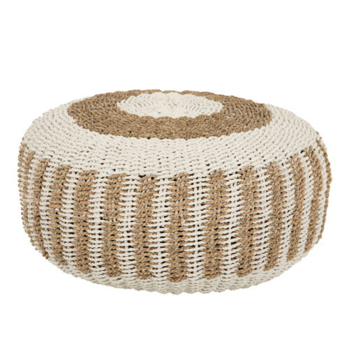 ΠΟΥΦ ΣΚΑΜΠΟ SARONI HM7851.01 SEAGRASS ΣΕ ΦΥΣΙΚΟ-ΛΕΥΚΟ ΧΡΩΜΑ Φ60x35Yεκ. (x1)