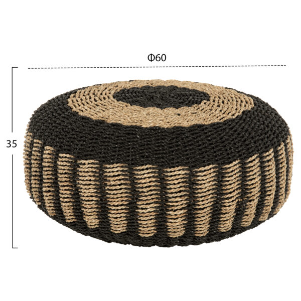 ΠΟΥΦ ΣΚΑΜΠΟ SARONI HM7851.02 SEAGRASS ΣΕ ΦΥΣΙΚΟ-ΜΑΥΡΟ ΧΡΩΜΑ Φ60x35Yεκ. (x1) - Image 2